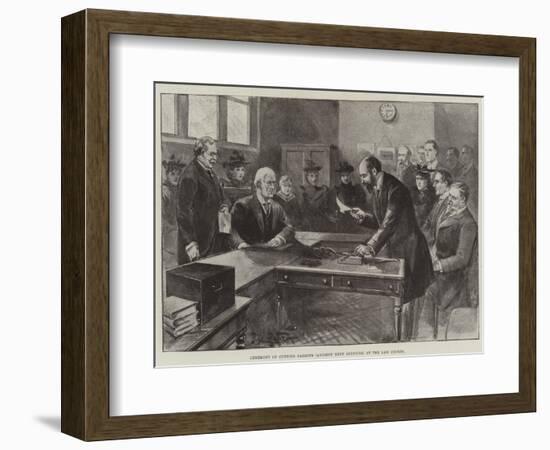 Ceremony of Cutting Faggots (Ancient Rent Services) at the Law Courts-null-Framed Giclee Print