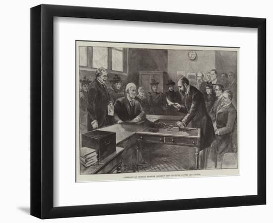 Ceremony of Cutting Faggots (Ancient Rent Services) at the Law Courts-null-Framed Giclee Print