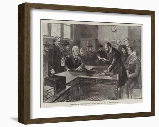 Ceremony of Cutting Faggots (Ancient Rent Services) at the Law Courts-null-Framed Giclee Print