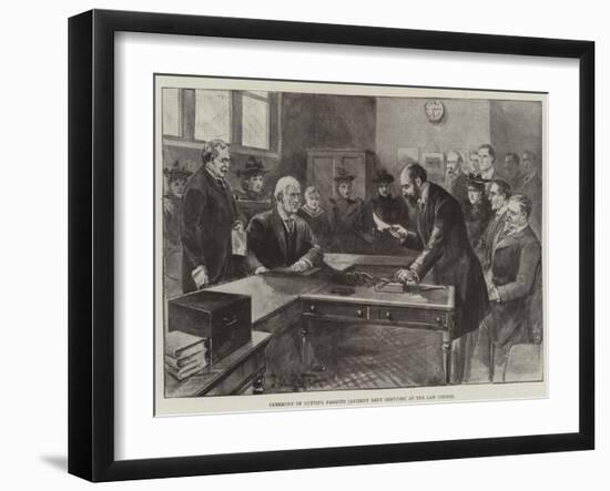 Ceremony of Cutting Faggots (Ancient Rent Services) at the Law Courts-null-Framed Giclee Print