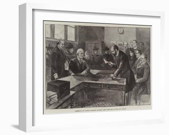 Ceremony of Cutting Faggots (Ancient Rent Services) at the Law Courts-null-Framed Giclee Print