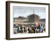 Ceremony of Laying the Cornerstone of the Building of the Capitol in Bismarck, North Dakota (Usa),-null-Framed Giclee Print