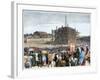 Ceremony of Laying the Cornerstone of the Building of the Capitol in Bismarck, North Dakota (Usa),-null-Framed Giclee Print