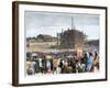 Ceremony of Laying the Cornerstone of the Building of the Capitol in Bismarck, North Dakota (Usa),-null-Framed Giclee Print