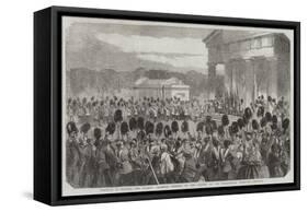 Ceremony of Placing the Guards' Crimean Colours in the Chapel of the Wellington Barracks-null-Framed Stretched Canvas