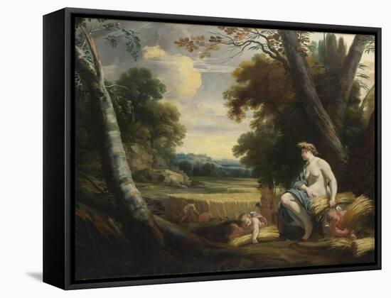 Ceres and Harvesting Cupids, C. 1635-Simon Vouet-Framed Stretched Canvas