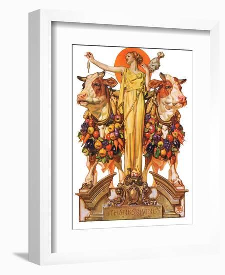 "Ceres and the Harvest,"November 23, 1929-Joseph Christian Leyendecker-Framed Giclee Print