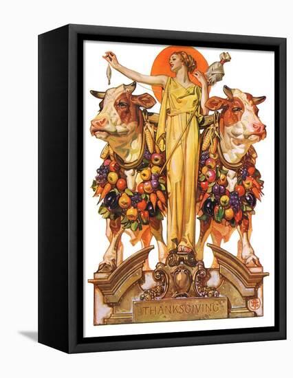 "Ceres and the Harvest,"November 23, 1929-Joseph Christian Leyendecker-Framed Stretched Canvas