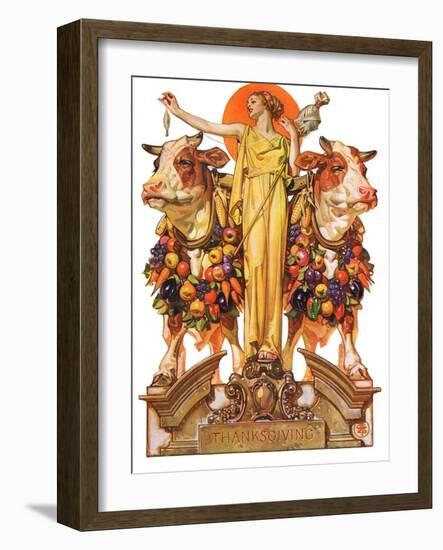 "Ceres and the Harvest,"November 23, 1929-Joseph Christian Leyendecker-Framed Giclee Print