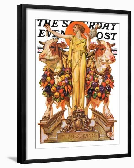 "Ceres and the Harvest," Saturday Evening Post Cover, November 23, 1929-Joseph Christian Leyendecker-Framed Giclee Print