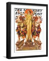"Ceres and the Harvest," Saturday Evening Post Cover, November 23, 1929-Joseph Christian Leyendecker-Framed Premium Giclee Print