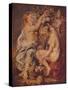 'Ceres and Two Nymphs with a Cornucopia', c1617-Peter Paul Rubens-Stretched Canvas