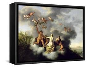 Ceres, Bacchus, Venus and Cupid-Cornelis van Poelenburgh-Framed Stretched Canvas