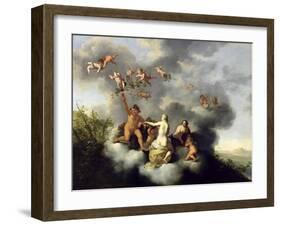 Ceres, Bacchus, Venus and Cupid-Cornelis van Poelenburgh-Framed Giclee Print