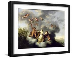 Ceres, Bacchus, Venus and Cupid-Cornelis van Poelenburgh-Framed Giclee Print