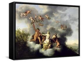 Ceres, Bacchus, Venus and Cupid-Cornelis van Poelenburgh-Framed Stretched Canvas