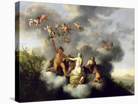 Ceres, Bacchus, Venus and Cupid-Cornelis van Poelenburgh-Stretched Canvas