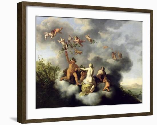 Ceres, Bacchus, Venus and Cupid-Cornelis van Poelenburgh-Framed Giclee Print