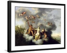 Ceres, Bacchus, Venus and Cupid-Cornelis van Poelenburgh-Framed Giclee Print