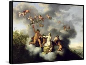 Ceres, Bacchus, Venus and Cupid-Cornelis van Poelenburgh-Framed Stretched Canvas