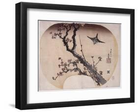 Cerisier en fleurs et fauvette-Katsushika Hokusai-Framed Giclee Print