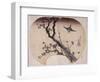 Cerisier en fleurs et fauvette-Katsushika Hokusai-Framed Giclee Print