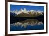 Cerro Fitzroy at Sunrise and Pothole Lake, Los Glaciares NP, Argentina-Howie Garber-Framed Photographic Print