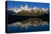 Cerro Fitzroy at Sunrise and Pothole Lake, Los Glaciares NP, Argentina-Howie Garber-Stretched Canvas