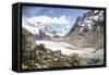 Cerro Torre  Looms On The Horizon In Los Glaciares National Park - Santa Cruz Province, Argentina-Dan Holz-Framed Stretched Canvas