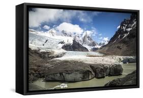 Cerro Torre  Looms On The Horizon In Los Glaciares National Park - Santa Cruz Province, Argentina-Dan Holz-Framed Stretched Canvas