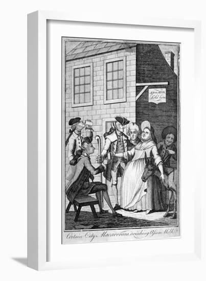 Certain City Macaronis Drinking Asses' Milk, C1770-null-Framed Giclee Print