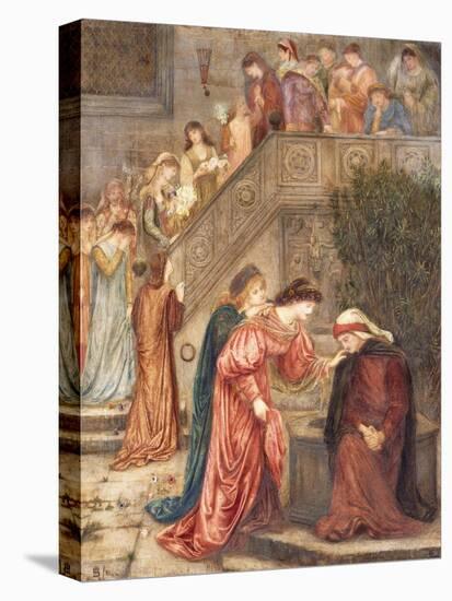 Certain Ladies of Her Companionship Gathered Themselves with Beatrice-Marie Spartali Stillman-Stretched Canvas