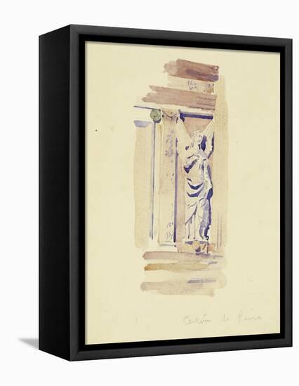 Certosa di Pavia, Study of an Angel Statue, 1891-Charles Rennie Mackintosh-Framed Stretched Canvas