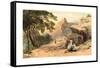 Cervara, Colored Lithograph-Edward Lear-Framed Stretched Canvas