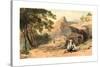 Cervara, Colored Lithograph-Edward Lear-Stretched Canvas