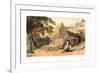 Cervara, Colored Lithograph-Edward Lear-Framed Giclee Print