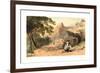 Cervara, Colored Lithograph-Edward Lear-Framed Giclee Print