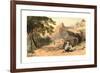 Cervara, Colored Lithograph-Edward Lear-Framed Giclee Print