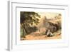 Cervara, Colored Lithograph-Edward Lear-Framed Giclee Print