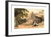 Cervara, Colored Lithograph-Edward Lear-Framed Giclee Print