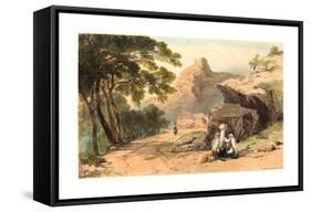 Cervara, Colored Lithograph-Edward Lear-Framed Stretched Canvas