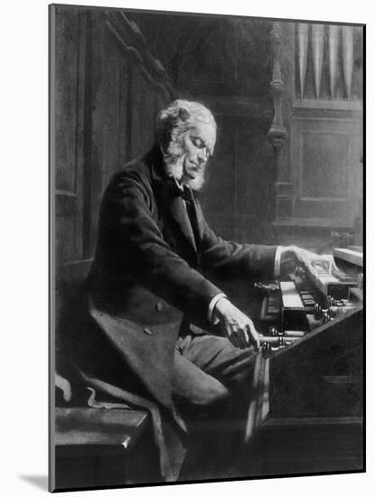 Cesar Franck at the Console of the Organ at St. Clotilde Basilica, Paris, 1885-Jeanne Rongier-Mounted Giclee Print