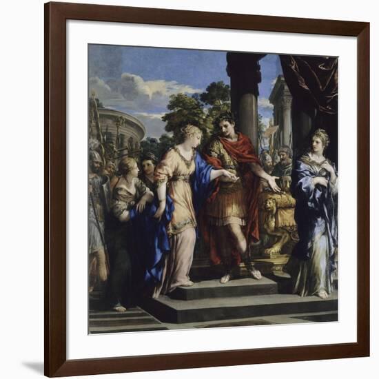 César remet Cléopâtre sur le trône d'Egypte-de Cortone Pierre-Framed Giclee Print