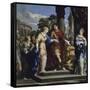 César remet Cléopâtre sur le trône d'Egypte-de Cortone Pierre-Framed Stretched Canvas