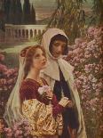 'Dante Aligheri - Dante and Beatrice in the Garden', c1925-Cesar Saccagi-Giclee Print
