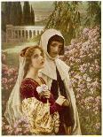 'Dante Aligheri - Dante and Beatrice in the Garden', c1925-Cesar Saccagi-Giclee Print