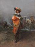 A Gentleman in a Cloak (Oil on Canvas)-Cesare-Auguste Detti-Framed Giclee Print