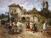 The Courtship, 1888 (Oil on Canvas)-Cesare-Auguste Detti-Giclee Print