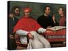 Cesare Borgia & Niccolo Machiavelli talking to Cardinal Pedro Loys Borgia and his secretary,16th c.-null-Stretched Canvas