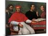 Cesare Borgia & Niccolo Machiavelli talking to Cardinal Pedro Loys Borgia and his secretary,16th c.-null-Mounted Art Print